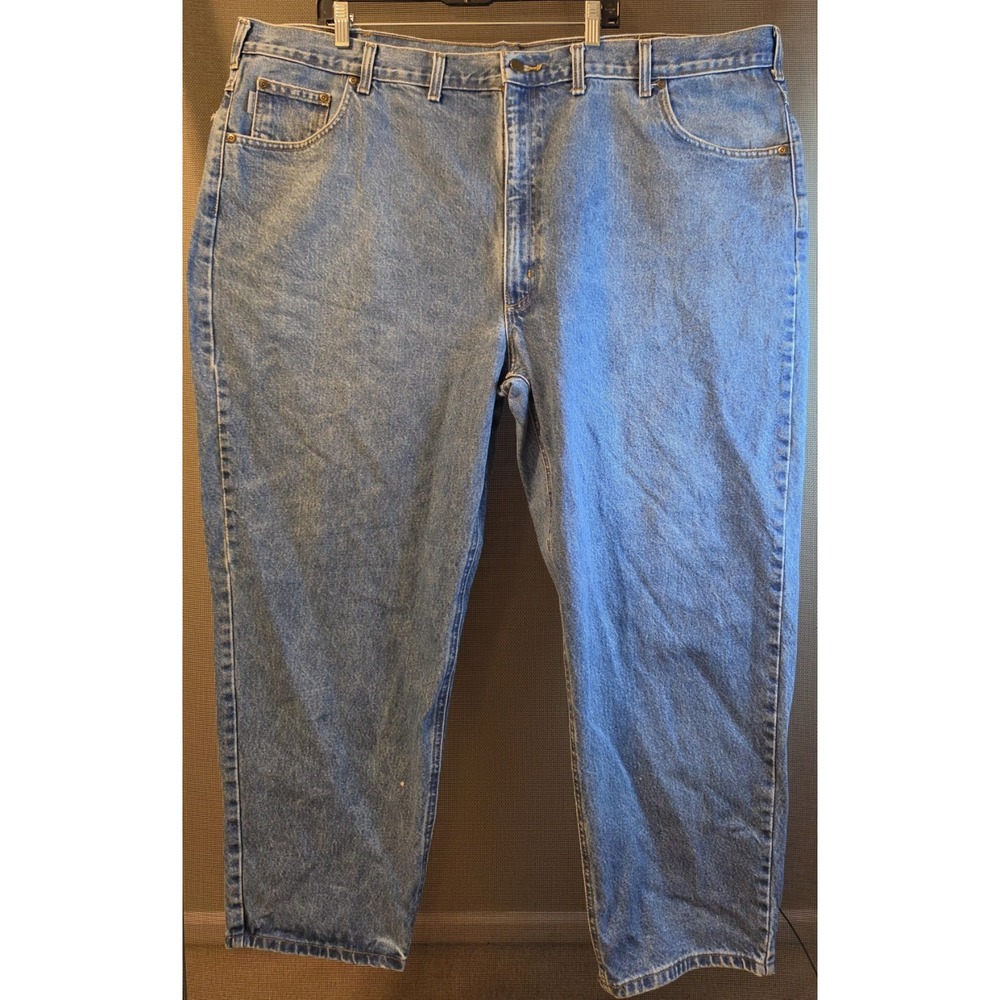 Men's Carhartt Relaxed Fit Tapered Blue Denim Jeans Size 50x30 B17 DST Workwear